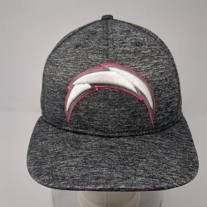 San Diego Chargers Fitted Hat Gray 7 3/8 Breast Cancer NFL New Era 59Fifty