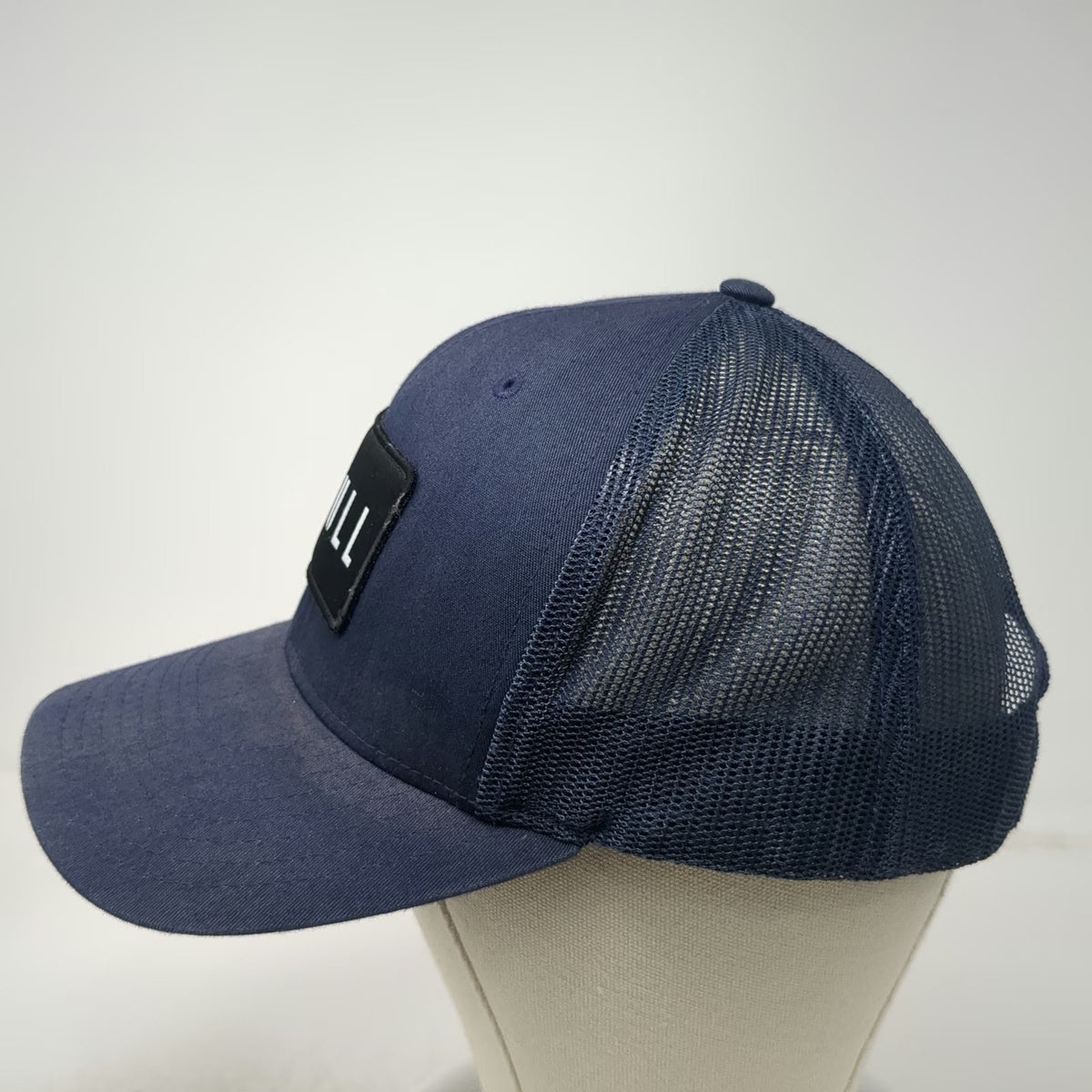 NOBULL Trucker Hat Blue Black White One Size Mesh Snapback Patch Logo Cotton