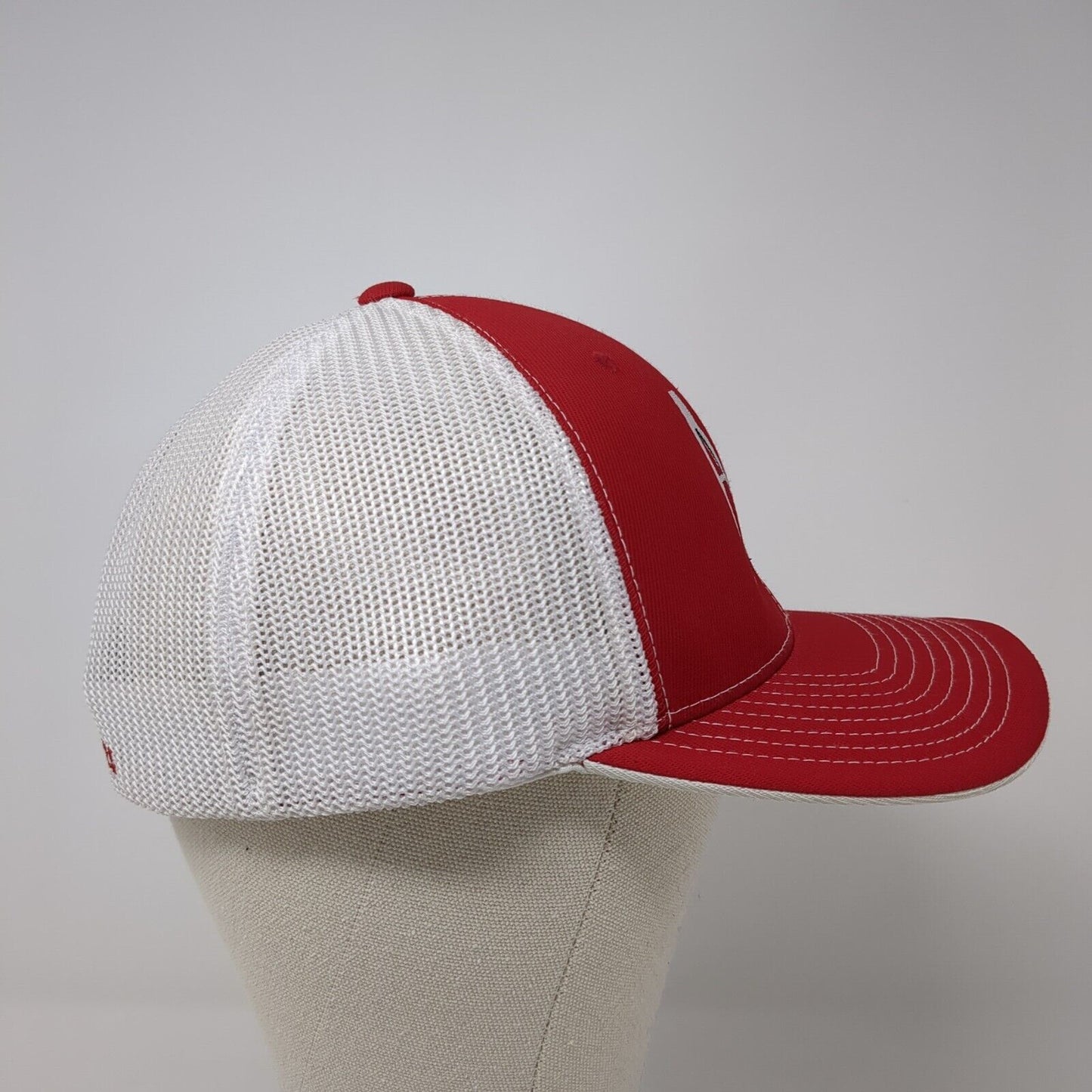 Al's Pawn & Sports Fitted Trucker Hat Red 7 3/8-8 Mesh Back Pacific Headwear