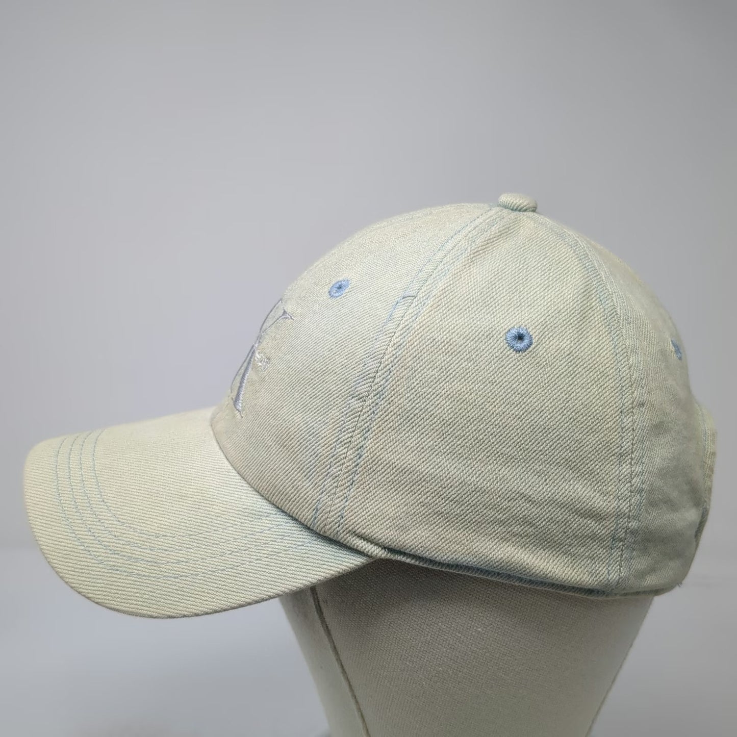 Calvin Klein Jeans Baseball Cap Blue One Size Slideback Light Wash Denim Hat
