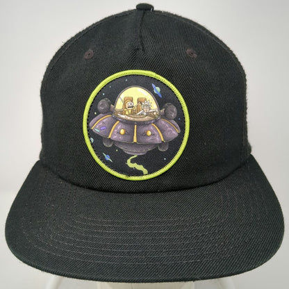 Rick and Morty 5 Panel Black Hat One Size Snapback Space Cruiser Green Visor