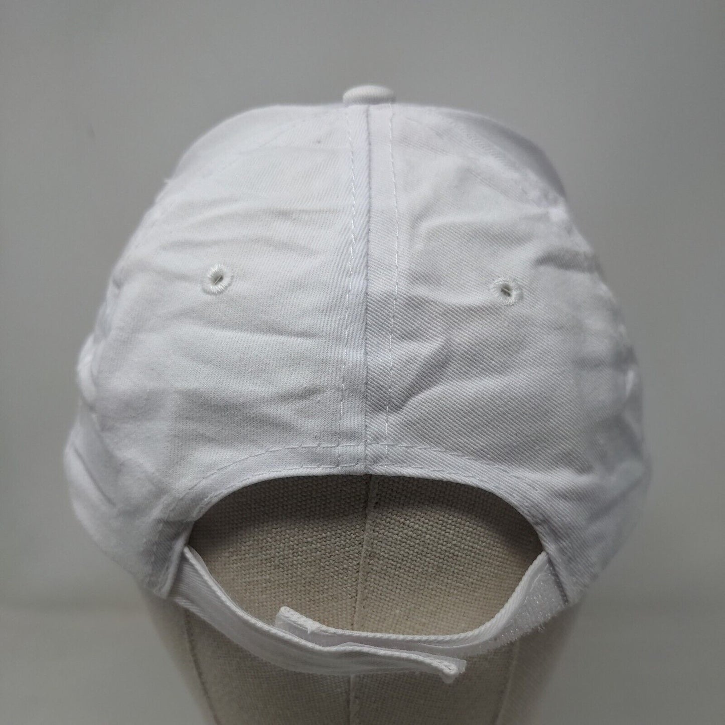 Rose Strapback Hat White One Size Embroidered Adjustable 6 Panel