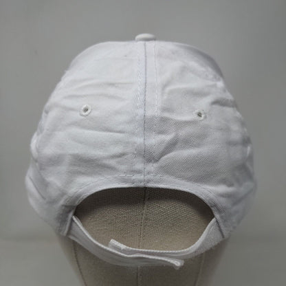 Rose Strapback Hat White One Size Embroidered Adjustable 6 Panel