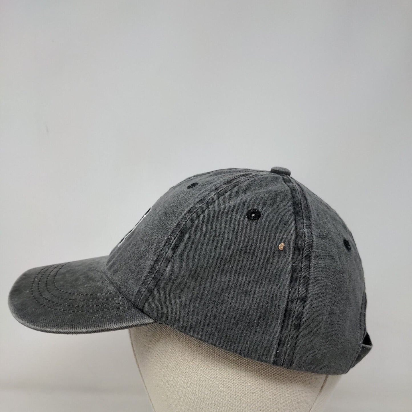 NY New York Strapback Hat Gray One Size Embroidered Adjustable Vented Holes