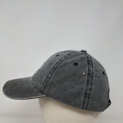 NY New York Strapback Hat Gray One Size Embroidered Adjustable Vented Holes