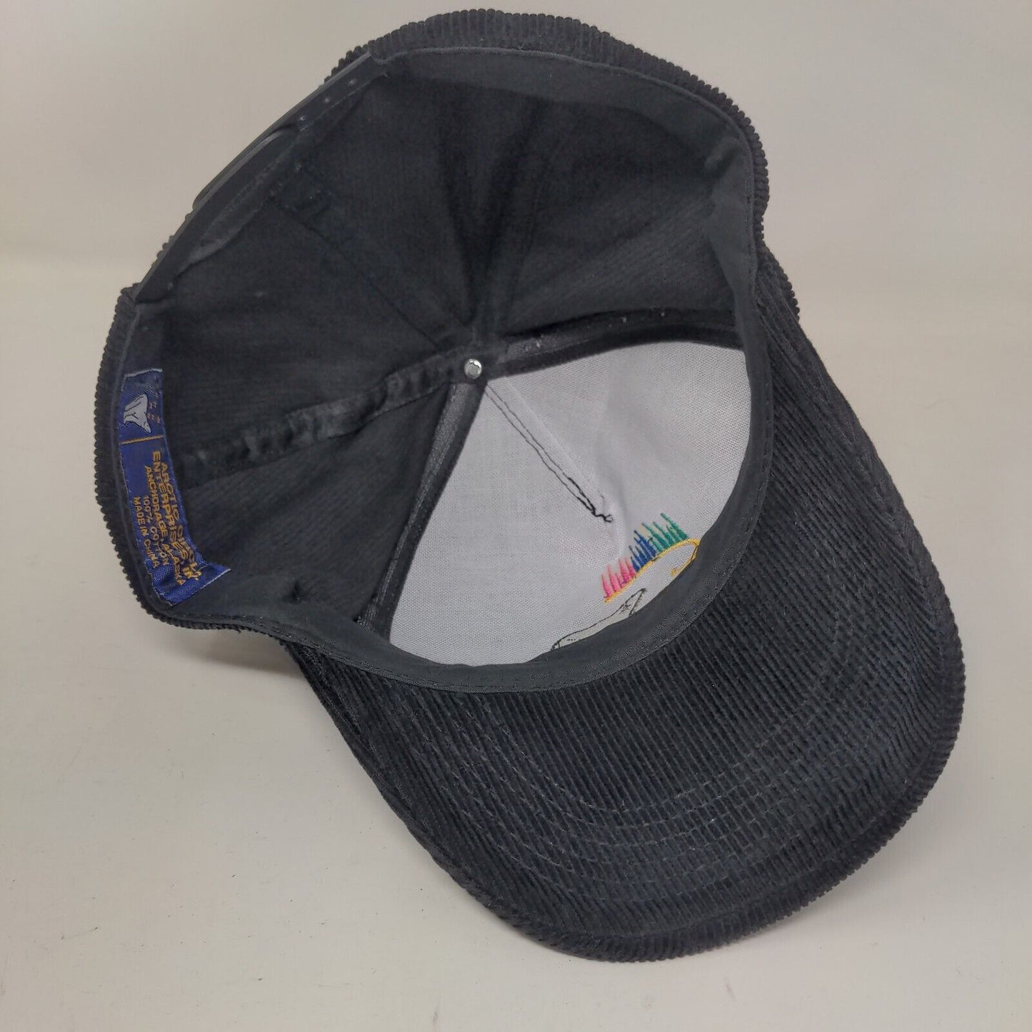Alaska Polar Bear Snapback Hat Black One Size Corduroy Embroidered