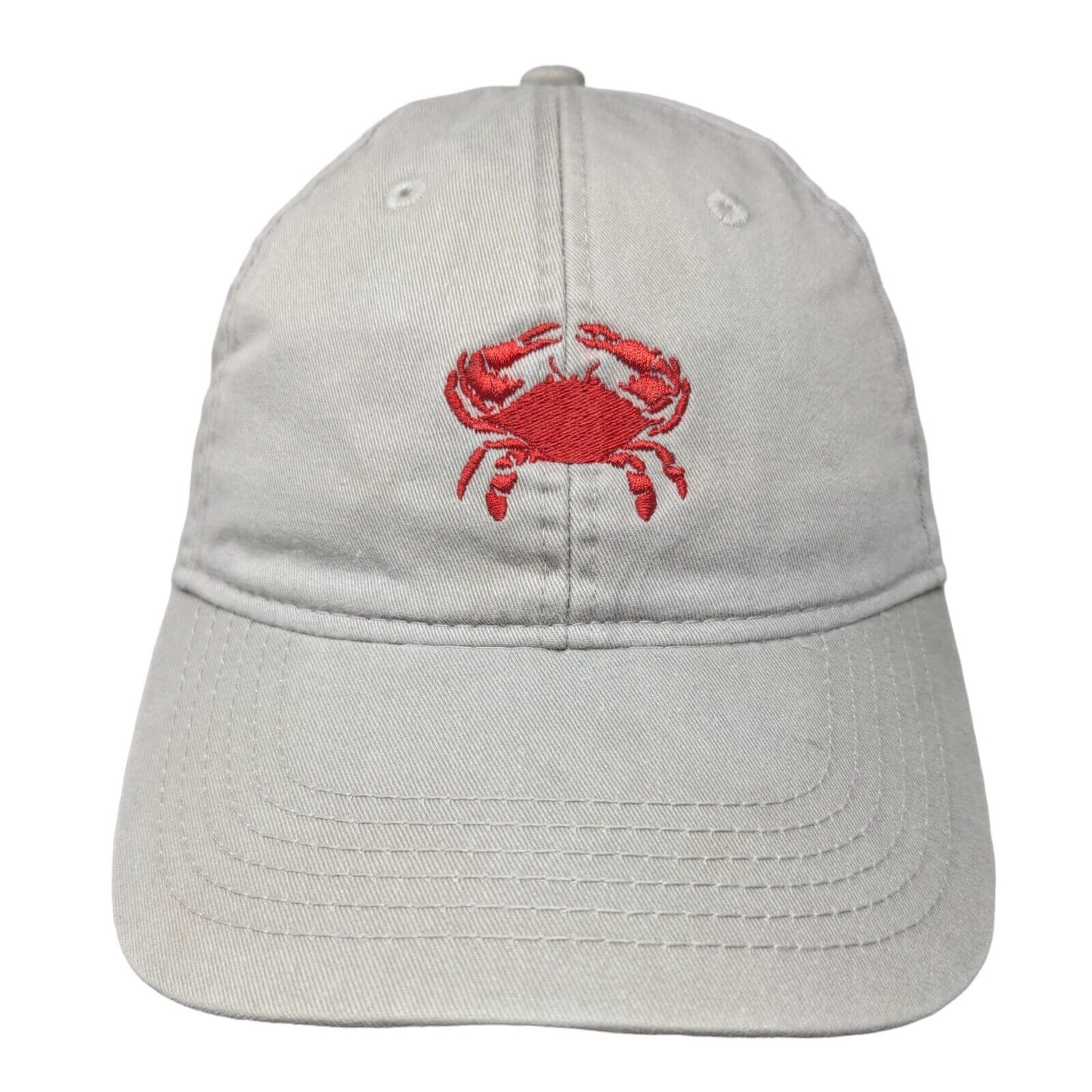 Crab Slideback Hat Gray One Size Embroidered Belted Cow Company 6 Panel