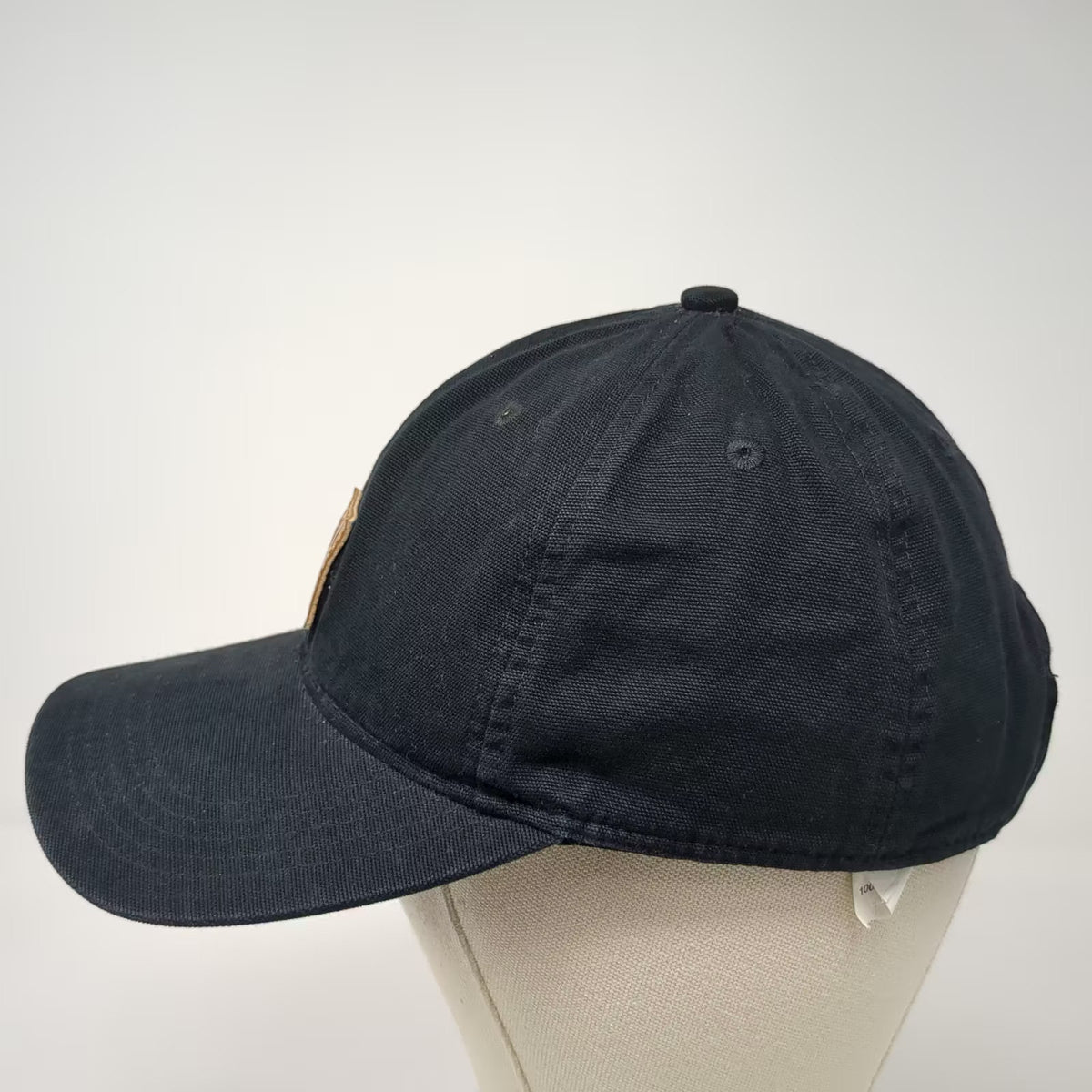 Carhartt Black Baseball Cap One Size Adjustable Logo Patch Canvas Workwear Hat