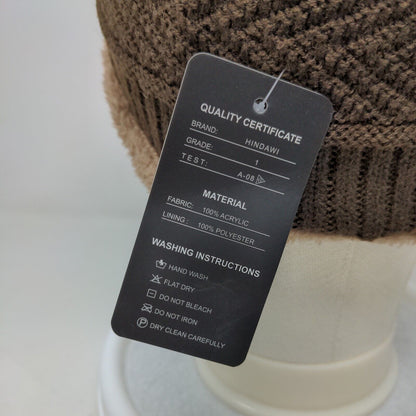 Hindawi Men's Knit Beanie Cap Hat Cable Knit Brown W/Tags 100% Acrylic