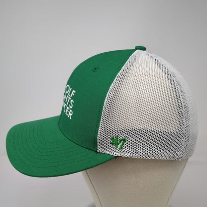 '47 Green White Baseball Cap One Size Mesh Back Snapback Golf Fights Cancer Hat