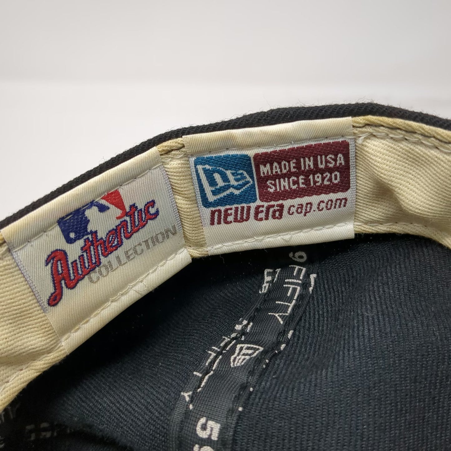 New Era Cap Black Blue 7 3/8 Mets World Series Side Patch Wool Hat Vintage 2000