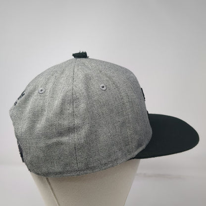 Adidas Snapback Gray One Size Black Flat Brim Trefoil Wool Blend Logo Hat