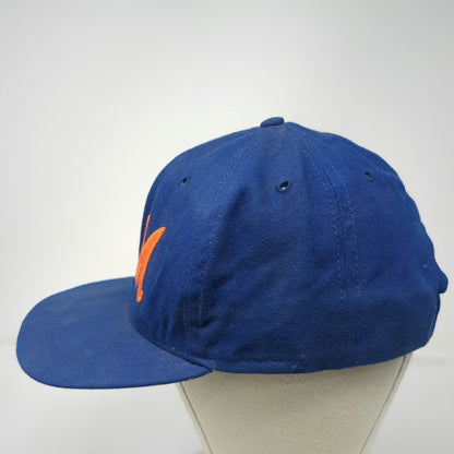 New Era Snapback Hat Blue L CM Logo Pro Model Made USA Flat Brim Vintage
