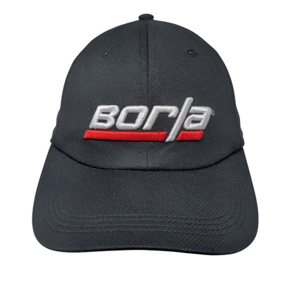 Borja Strapback Hat Black OSFA Adjustable Embroidered 6 Panel Polyester