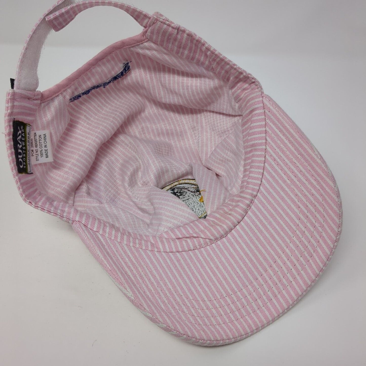 Durango & Silverton Train Conductor's Strapback Hat Pink One Size Striped