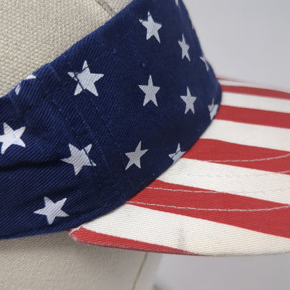 USA Stars & Stripes Sun Visor Hat Multicolor One Size Adjustable Patriotic Ha