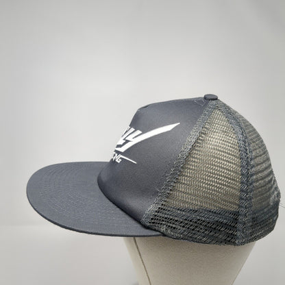 Fly Racing Snapback Mesh Back Trucker Hat Gray One Size Embroidered