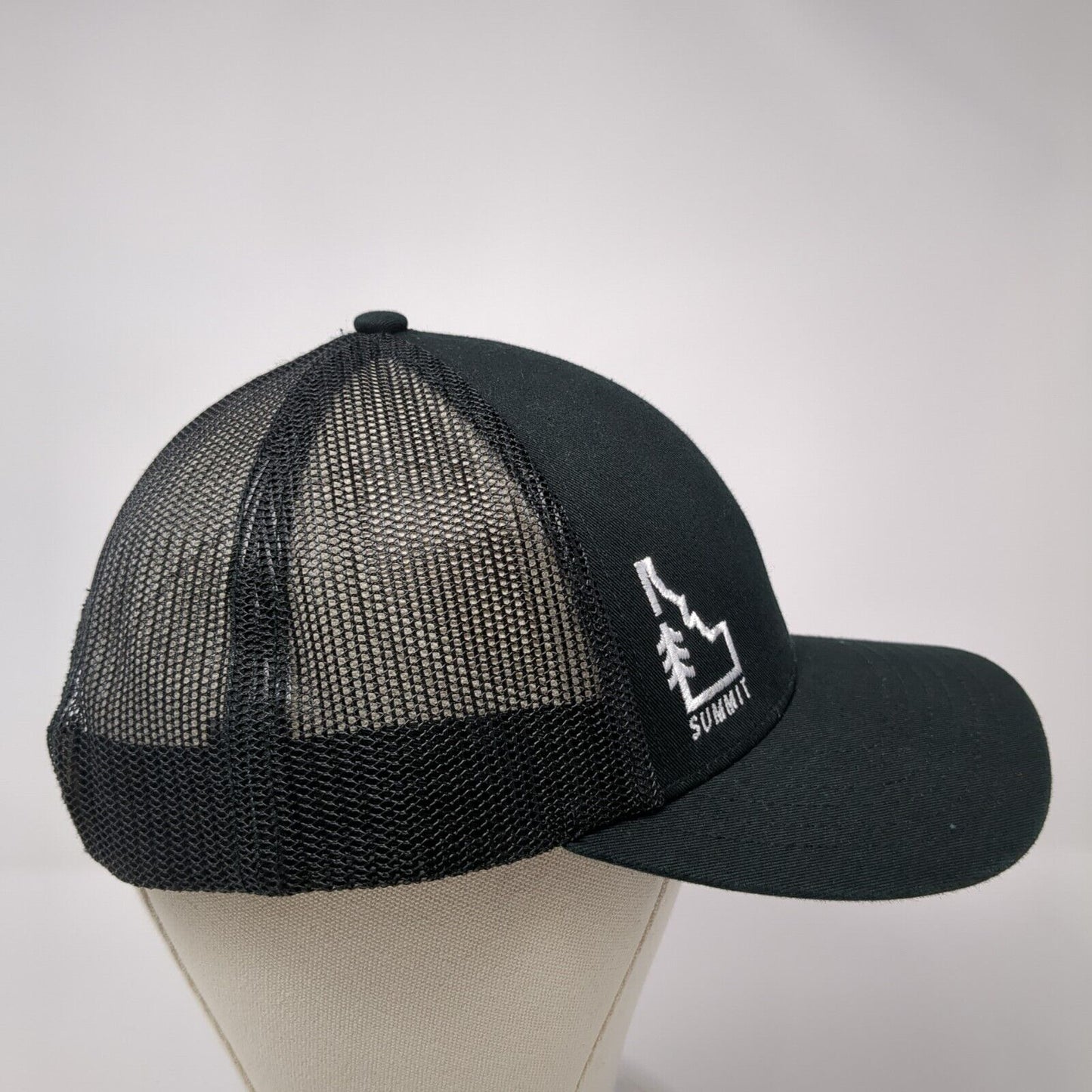 Idaho Summit Snapback Mesh Back Trucker Hat Black One Size Outdoor Cap