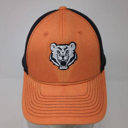 NV Caps Snapback Trucker Hat Orange One Size Adjustable Embroidered Mesh Back