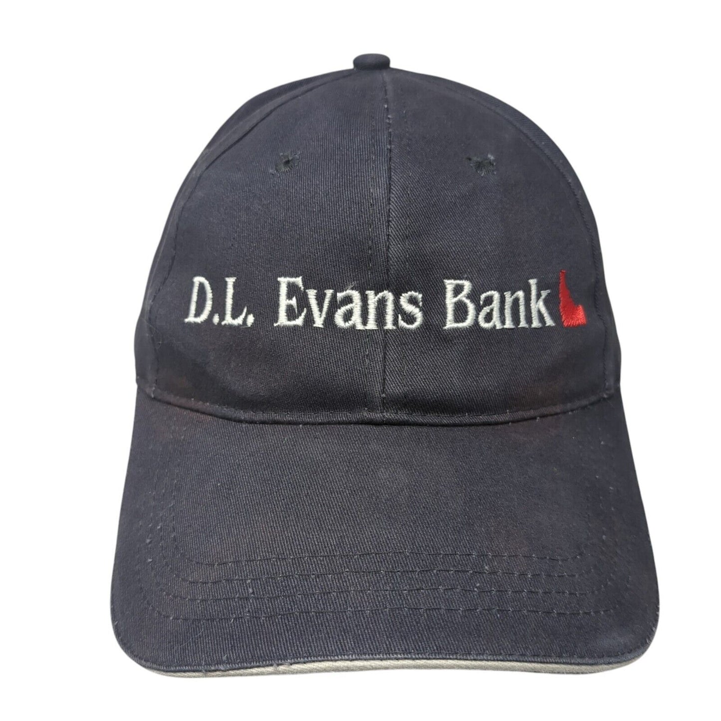 D.L. Evans Bank Strapback Hat Blue One Size Adjustable Embroidered Cap America