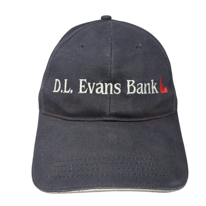 D.L. Evans Bank Strapback Hat Blue One Size Adjustable Embroidered Cap America