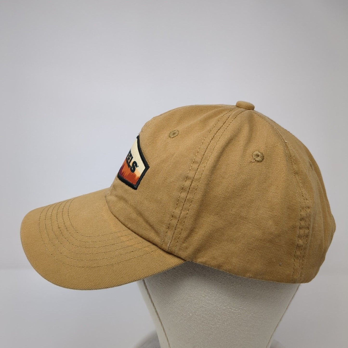 Scheels Snapback Hat Brown One Size Adjustable Embroidered Vented Holes 6 Panel