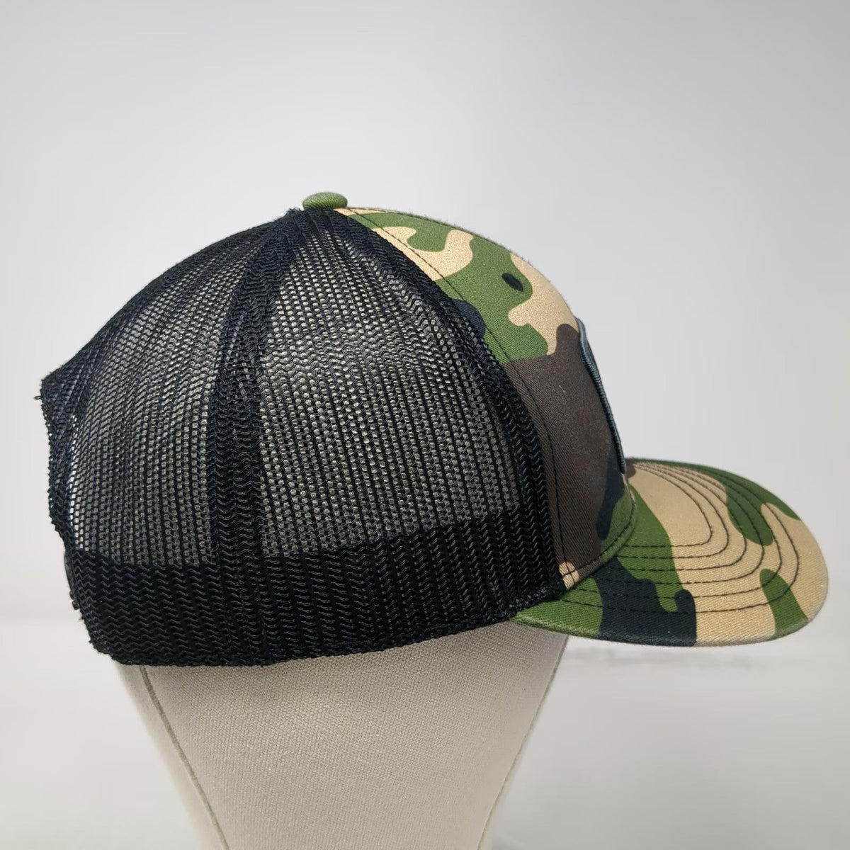 The Fieldhouse Trucker Hat Green One Size Mesh Snapback Idaho Topo Logo Camo Map