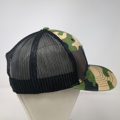 The Fieldhouse Trucker Hat Green One Size Mesh Snapback Idaho Topo Logo Camo Map