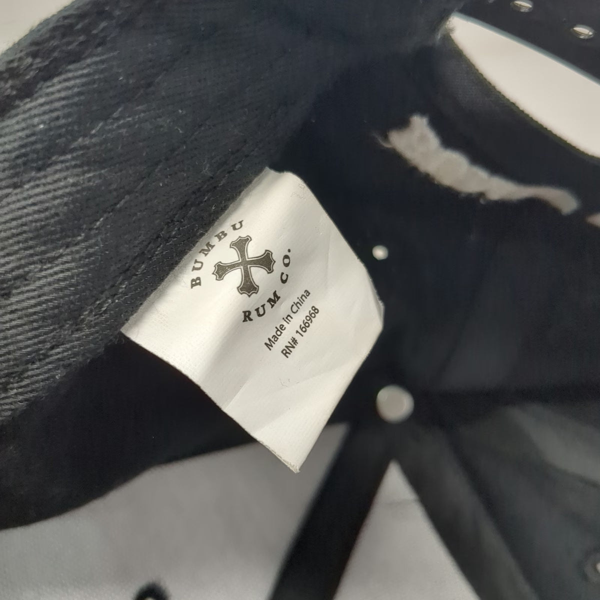 Bumbu Rum Co. Snapback Hat Black One Size Embroidered Logo Cotton 6 Panel Cap