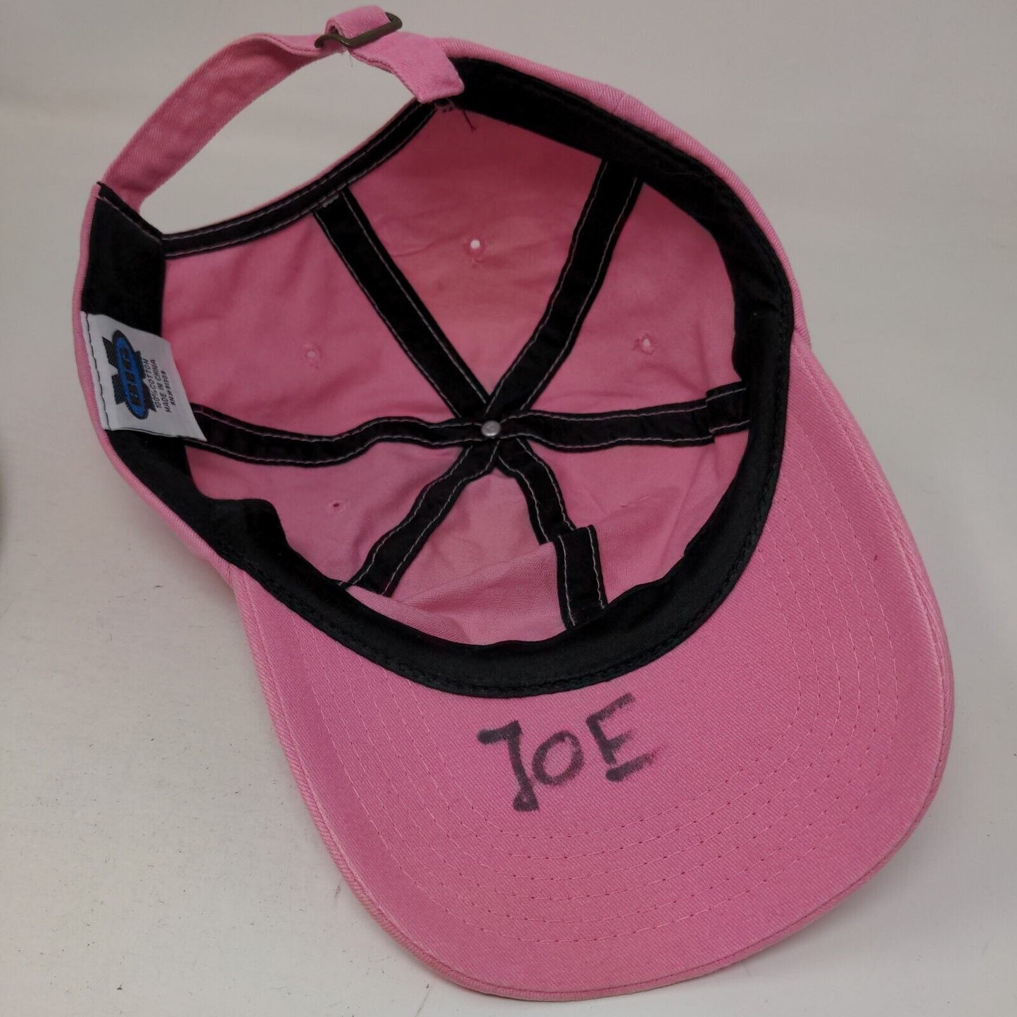 Big X Slideback Hat Pink One Size Adjustable 6 Panel Vent Holes Blank