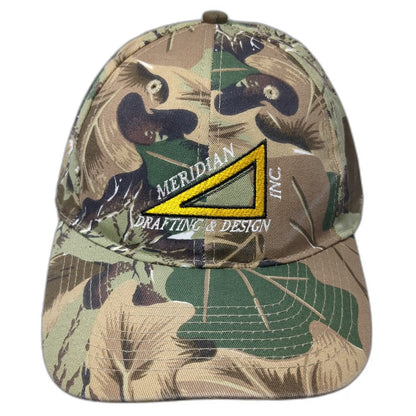 Otto Baseball Cap Green Camo One Size Meridian Drafting Design Strapback Hat