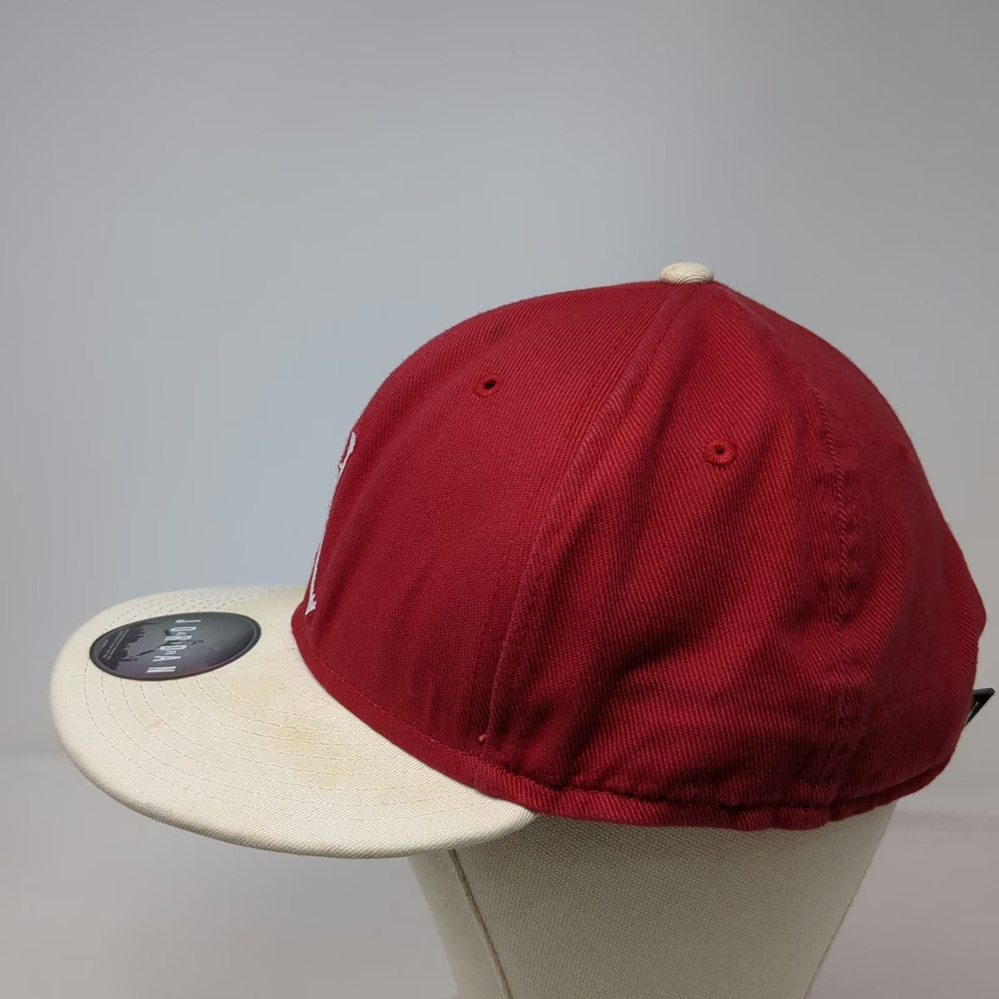 Jordan Snapback Red One Size Hat Jumpman Logo Embroidered Cotton White Flat Brim