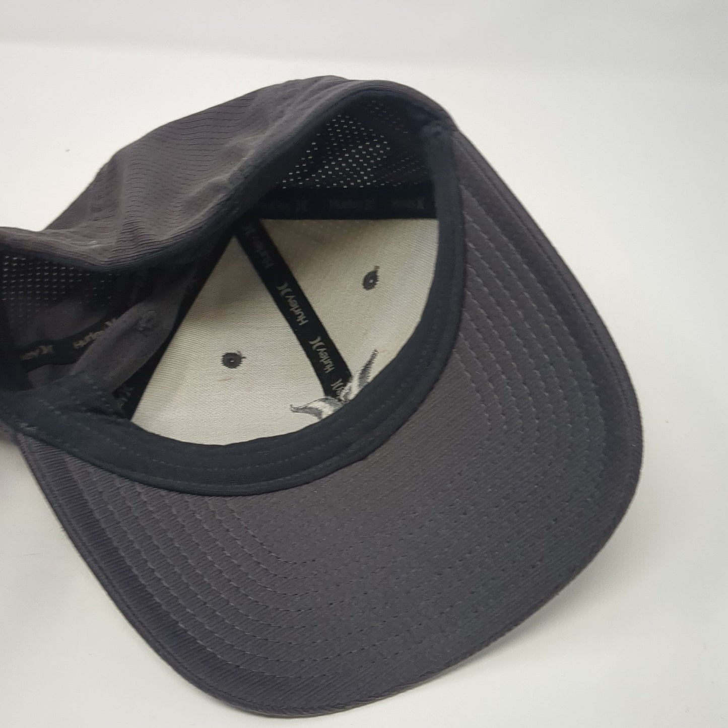 Hurley Fitted Hat Gray XL Embroidered Solid Vent Holes Flexfit Yupoong