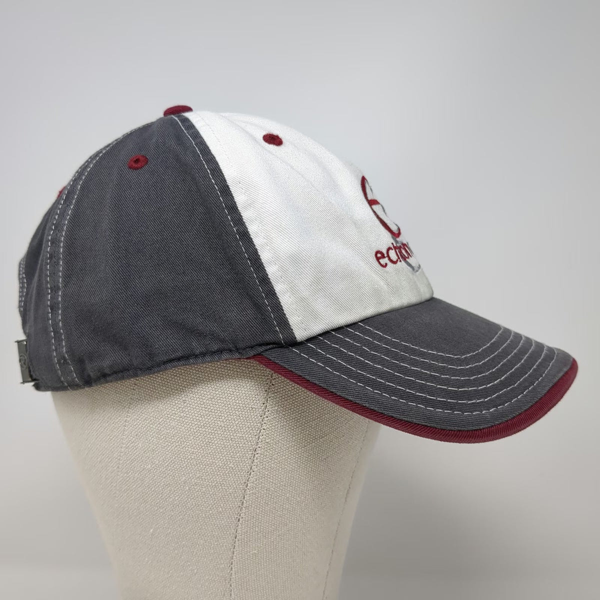 Richardson Baseball Cap Gray White Red One Size Echelon Group Logo Hat Slideback