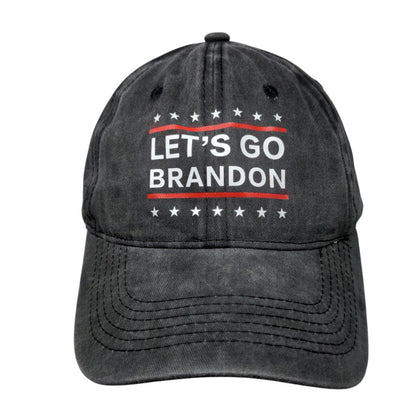 Let's Go Brandon Slideback Hat Gray One Size Adjustable Patriotic Cotton