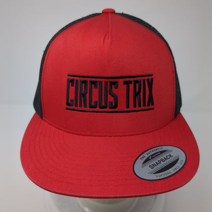 Circus Trix Snapback Mesh Back Trucker Hat Red One Size Classics Yupoong
