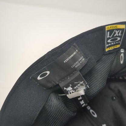 Oakley Logo USA Flag Fitted Hat Black XL Flex Stretch Classic Outdoor