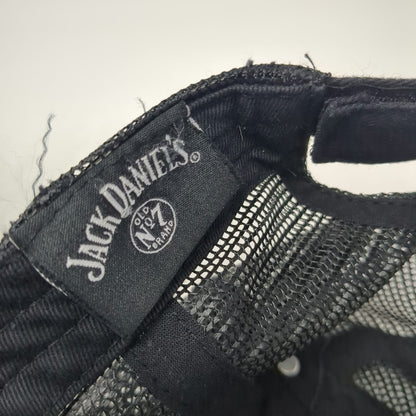 Jack Daniel's Baseball Cap Black One Size Mesh Back Strapback Hat Whiskey Logo