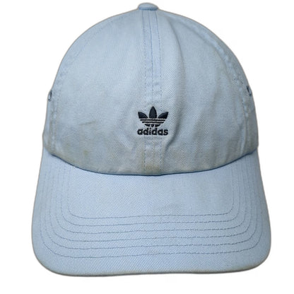 Adidas Baseball Cap Blue One Size Trefoil Embroidered Logo Slideback Cotton Hat