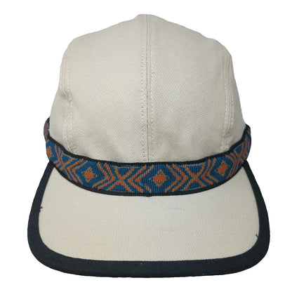 KAVU 5 Panel Beige M Strapback Woven Outdoor Hat Canvas Seattle USA Vintage