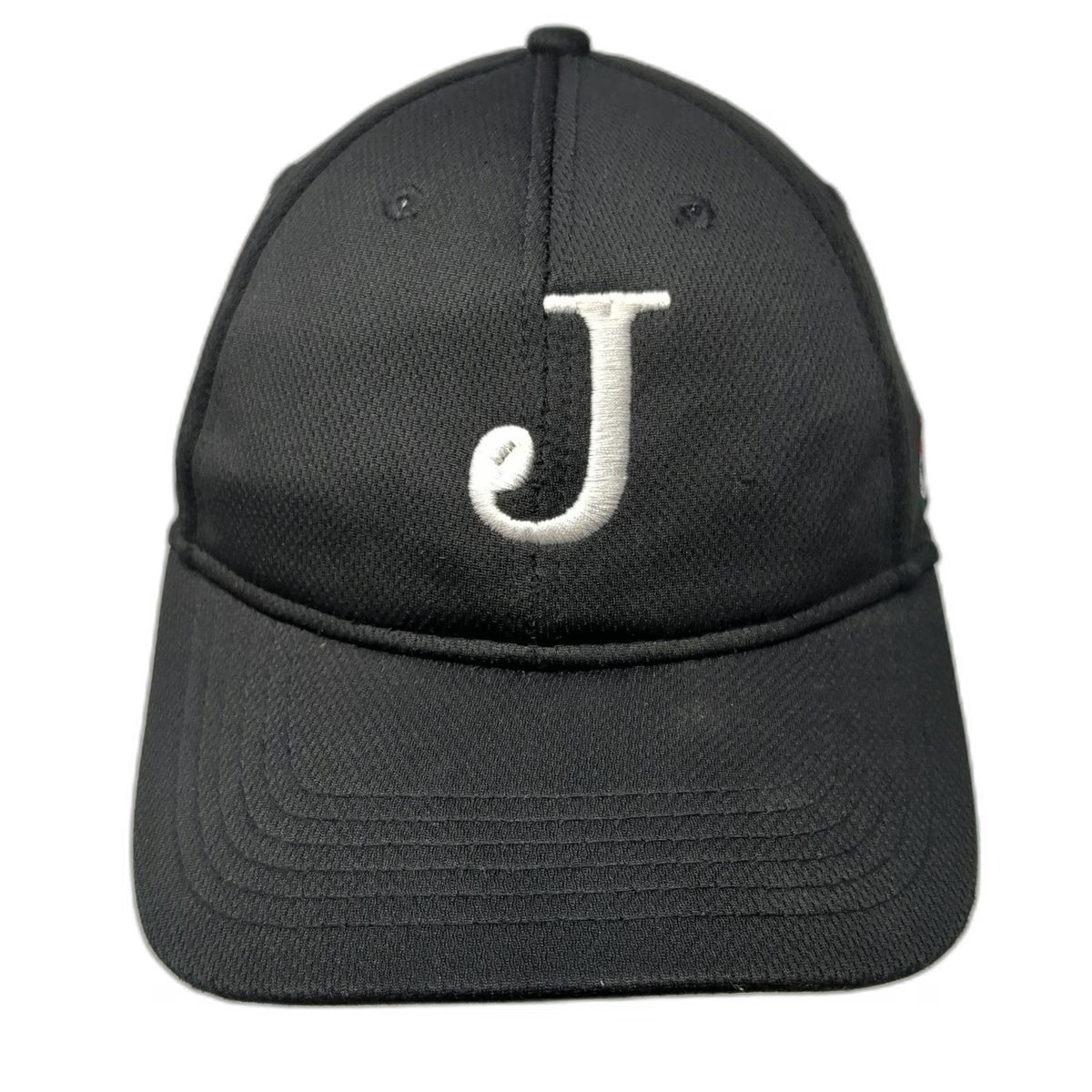 MLB OC Sports Baseball Cap Black OSFM Strapback Embroidered Letter J Hat Mesh
