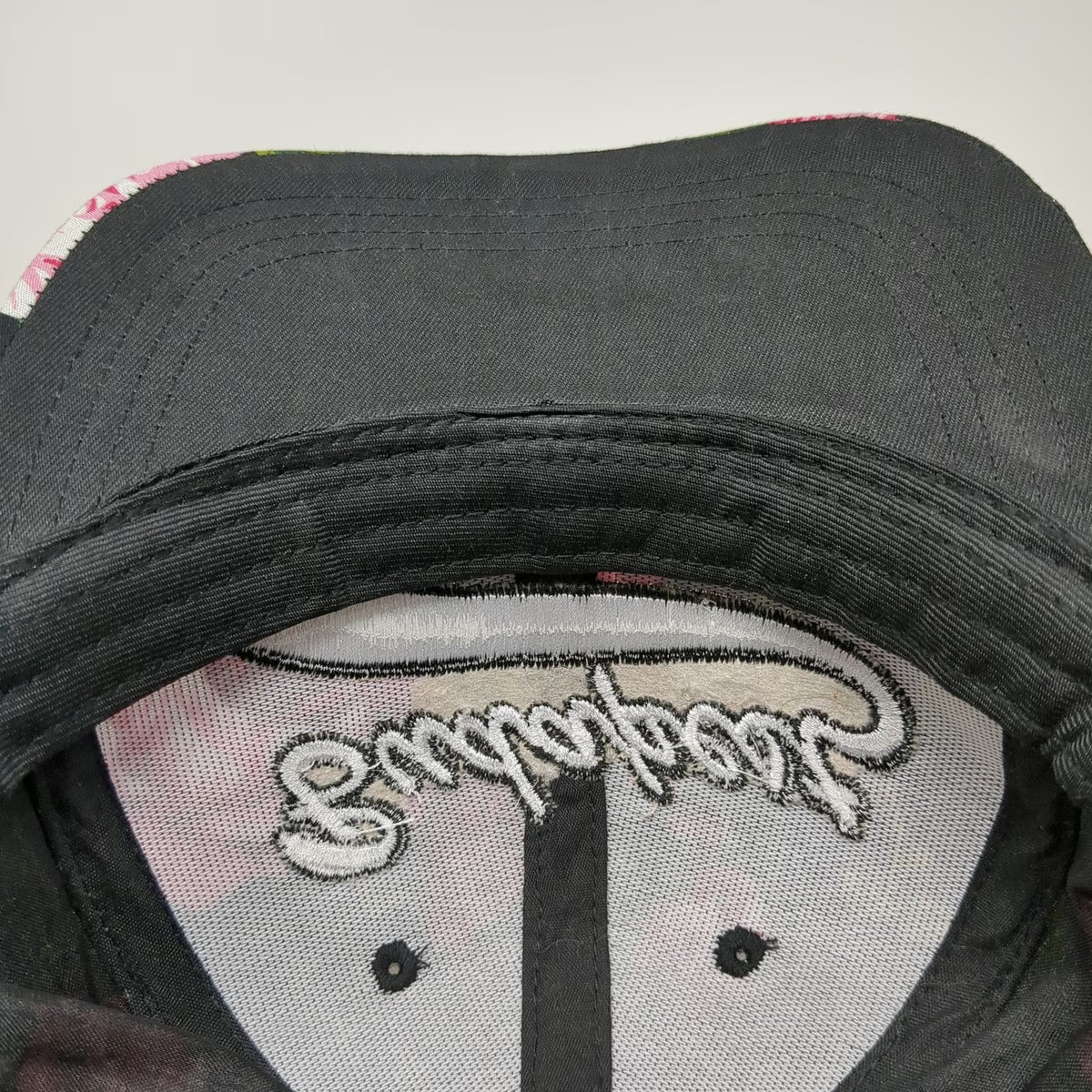 Budapest Floral Rose Baseball Cap Black One Size Embroidered Flower Pattern Hat
