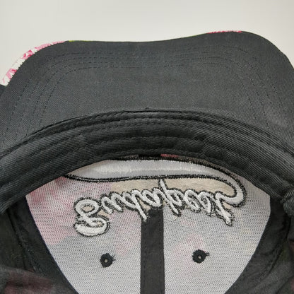 Budapest Floral Rose Baseball Cap Black One Size Embroidered Flower Pattern Hat