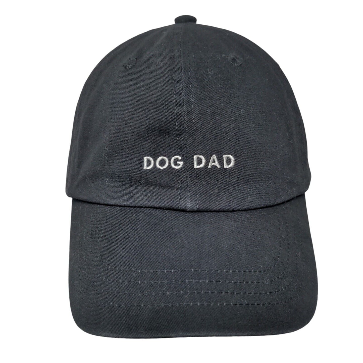 Dog Dad Slideback Hat Black One Size Adjustable Solid Embroidered