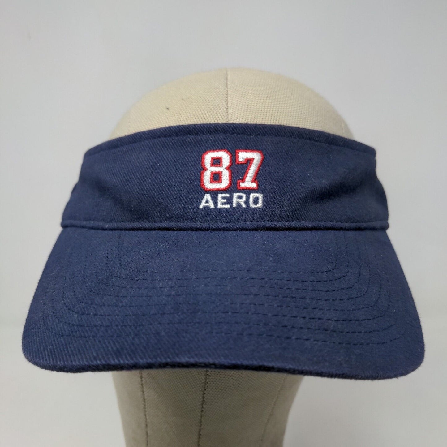 AeroCap Men's Strapback Sun Visor Cap Hat Blue Adjustable Embroidered Logo