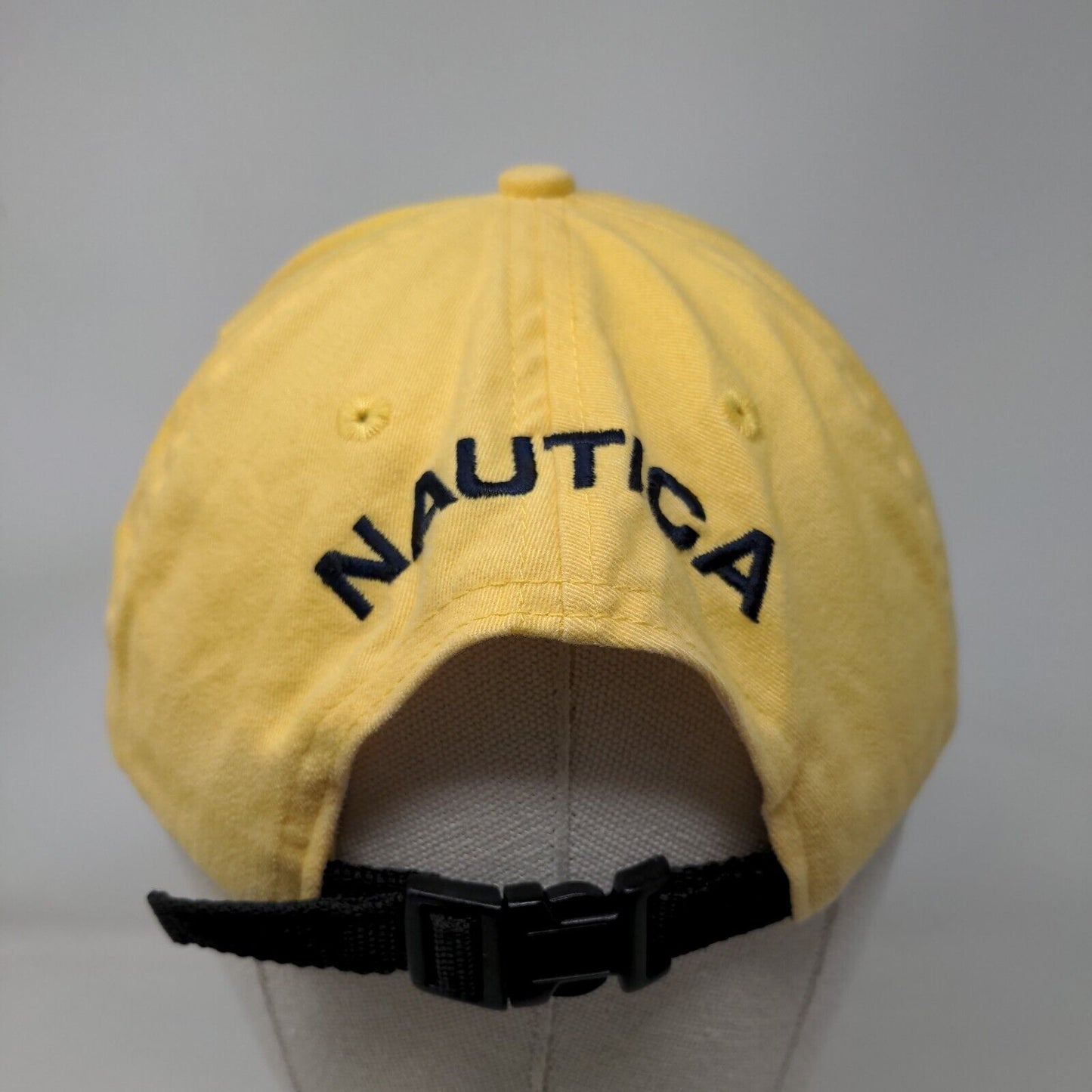 Nautica Strapback Hat Yellow One Size Embroidered Adjustable 6 Panel