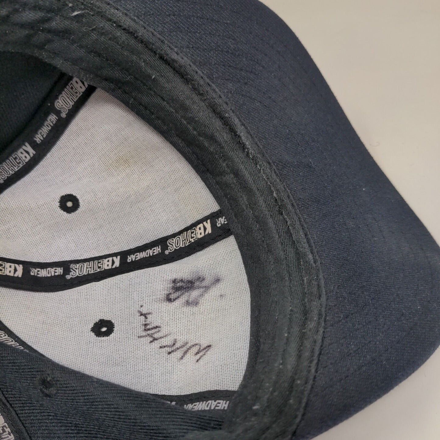 KB Ethos Fitted Hat Blue 7 3/8 Large Breathable Vented Holes 6 Panel Blank