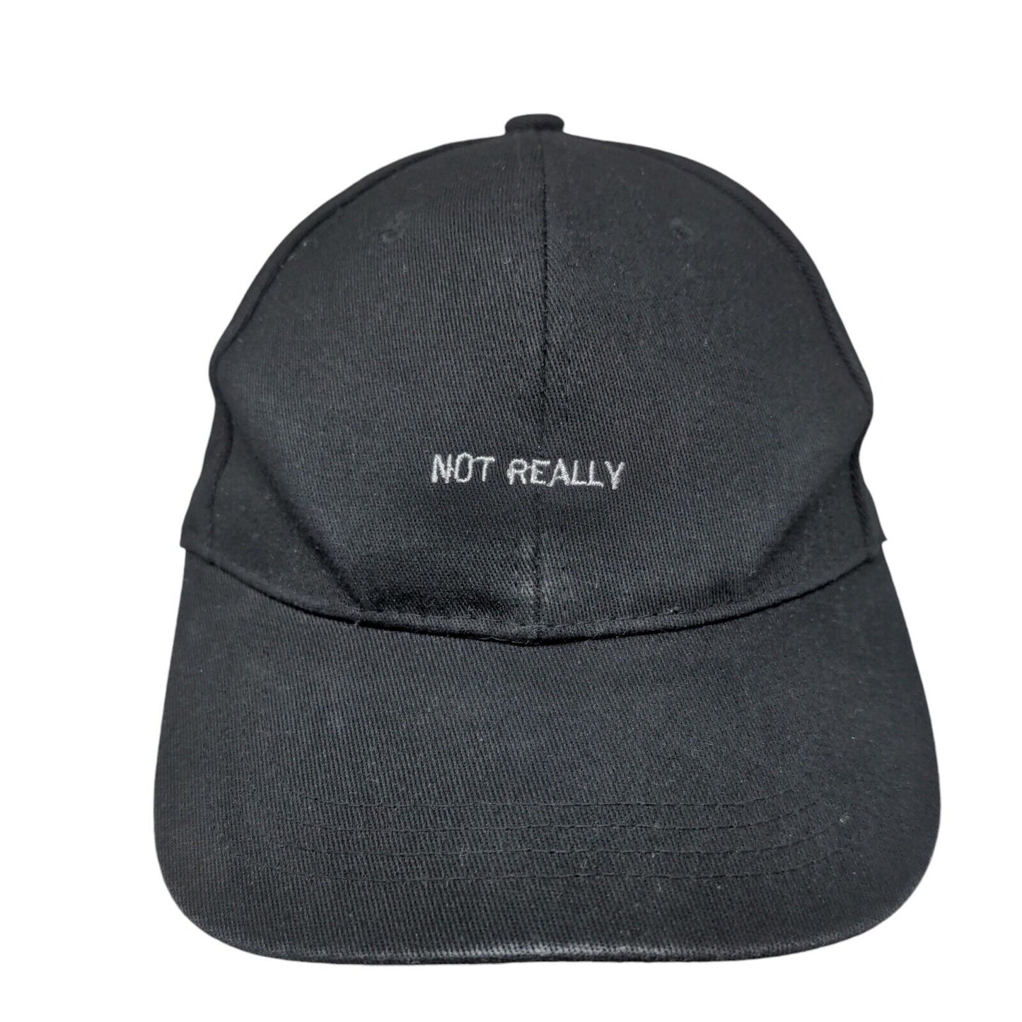 Not Really Slideback Hat Black One Size Adjustable Solid Vent Holes