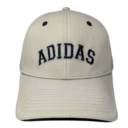 Adidas Strapback Hat Tan OSFA Embroidered Adjustable 6 Panel