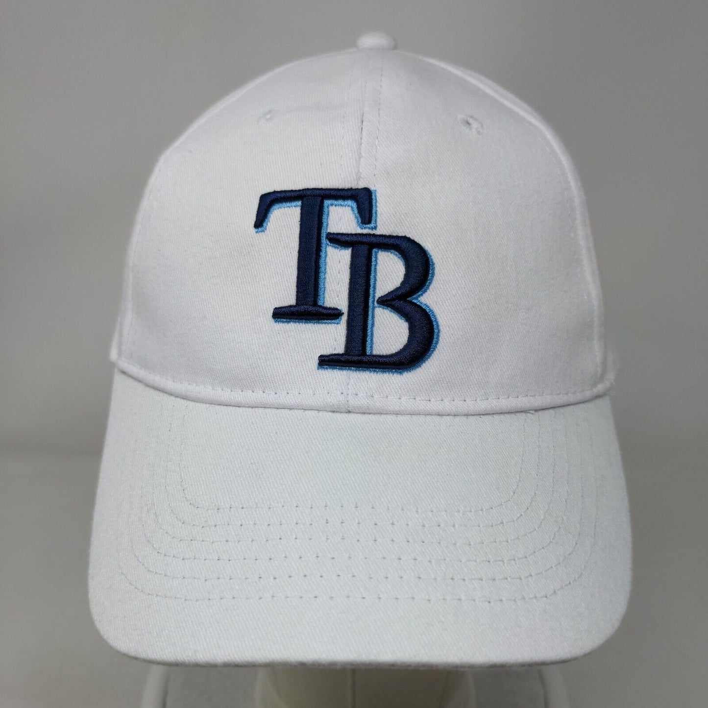 Tampa Bay Rays Snapback Hat White Embroidered Logo Adjustable Cotton MLB